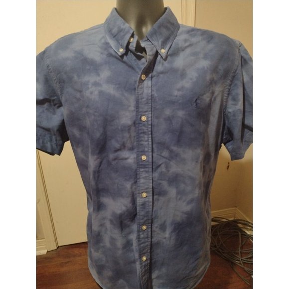 Ralph Lauren Other - Men's Ralph Lauren Classic Fit Tie Dye Blue Short Sleeve Button Up Shirt XL